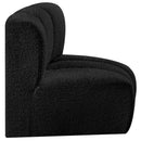 Meridian Arc Black Boucle Fabric Curved Corner IMAGE 6