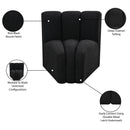 Meridian Arc Black Boucle Fabric Curved Corner IMAGE 8