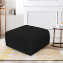 Meridian Arc Black Boucle Fabric Ottoman IMAGE 2