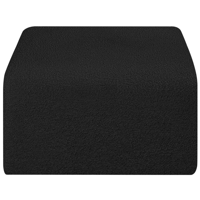Meridian Arc Black Boucle Fabric Ottoman IMAGE 4