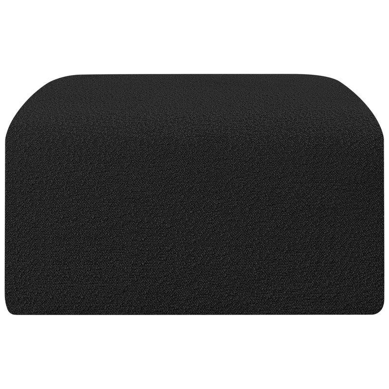 Meridian Arc Black Boucle Fabric Ottoman IMAGE 5