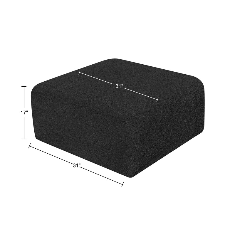 Meridian Arc Black Boucle Fabric Ottoman IMAGE 7