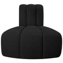 Meridian Arc Black Boucle Fabric Reverse Corner IMAGE 4