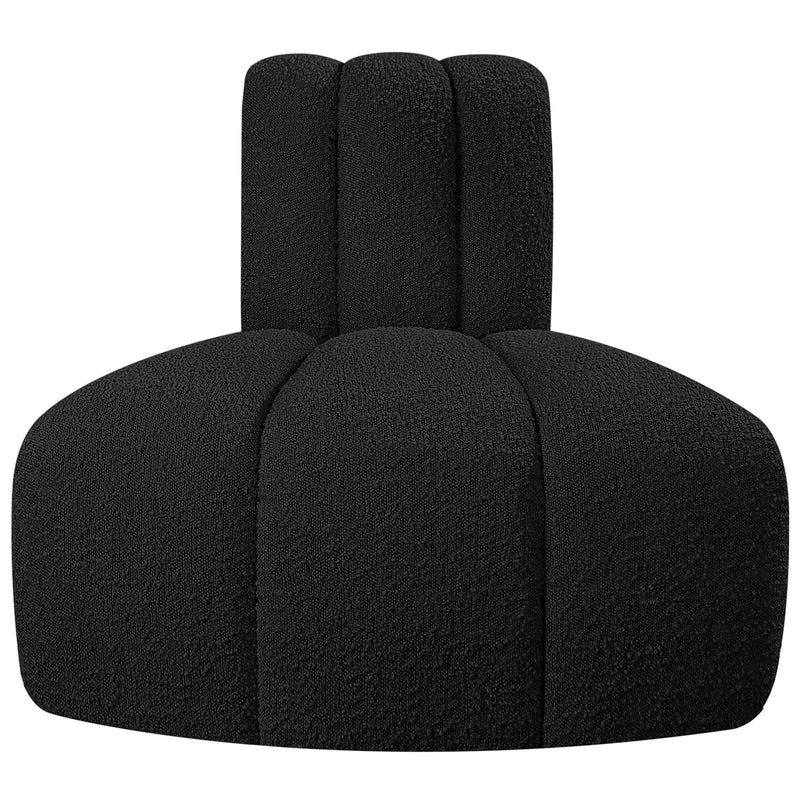 Meridian Arc Black Boucle Fabric Reverse Corner IMAGE 4