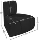 Meridian Arc Black Boucle Fabric Reverse Corner IMAGE 8