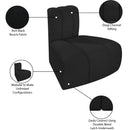 Meridian Arc Black Boucle Fabric Reverse Corner IMAGE 9