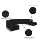 Meridian Arc Black Boucle Fabric 10 pc Modular Sectional IMAGE 11