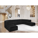 Meridian Arc Black Boucle Fabric 10 pc Modular Sectional IMAGE 2