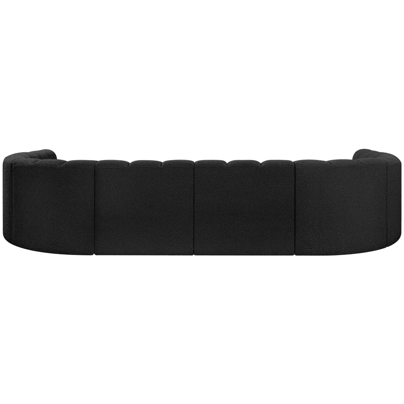 Meridian Arc Black Boucle Fabric 10 pc Modular Sectional IMAGE 3