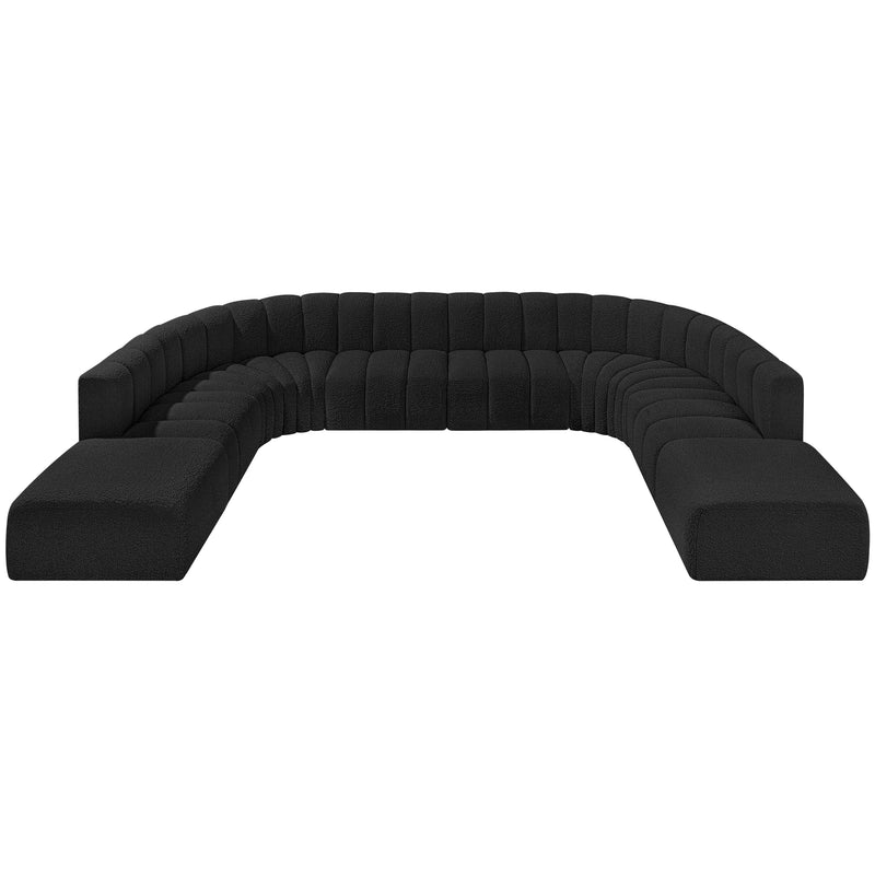 Meridian Arc Black Boucle Fabric 10 pc Modular Sectional IMAGE 5