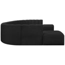 Meridian Arc Black Boucle Fabric 10 pc Modular Sectional IMAGE 6