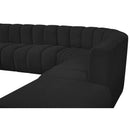 Meridian Arc Black Boucle Fabric 10 pc Modular Sectional IMAGE 7