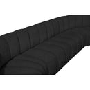 Meridian Arc Black Boucle Fabric 10 pc Modular Sectional IMAGE 8