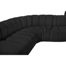 Meridian Arc Black Boucle Fabric 10 pc Modular Sectional IMAGE 9