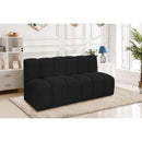 Meridian Arc Black Boucle Fabric 2 pc Modular Sectional IMAGE 2