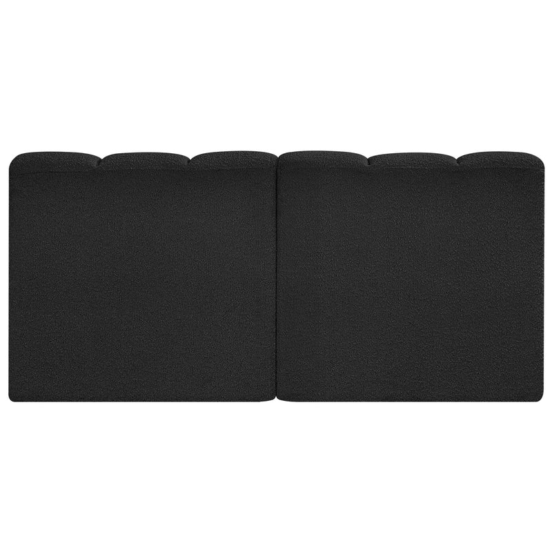 Meridian Arc Black Boucle Fabric 2 pc Modular Sectional IMAGE 3