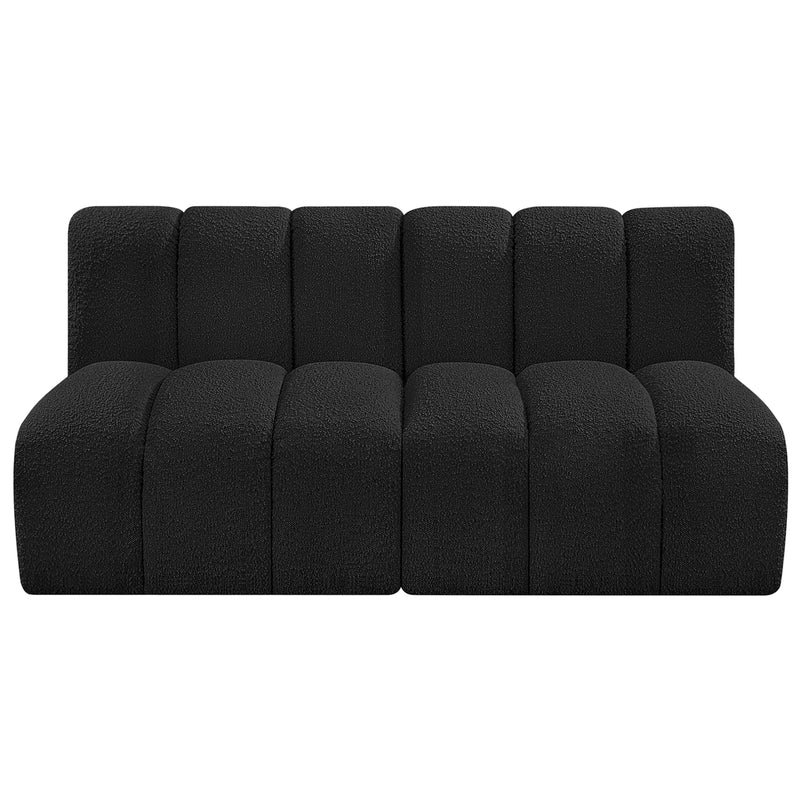 Meridian Arc Black Boucle Fabric 2 pc Modular Sectional IMAGE 4