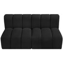 Meridian Arc Black Boucle Fabric 2 pc Modular Sectional IMAGE 5