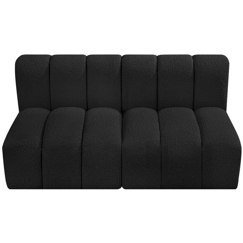 Meridian Arc Black Boucle Fabric 2 pc Modular Sectional IMAGE 5