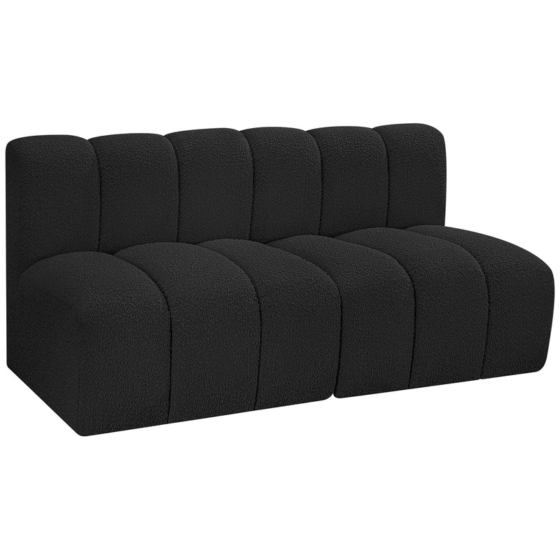 Meridian Arc Black Boucle Fabric 2 pc Modular Sectional IMAGE 6