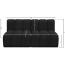 Meridian Arc Black Boucle Fabric 2 pc Modular Sectional IMAGE 8