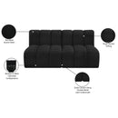 Meridian Arc Black Boucle Fabric 2 pc Modular Sectional IMAGE 9