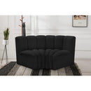 Meridian Arc Black Boucle Fabric 2 pc Modular Sectional IMAGE 2