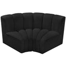 Meridian Arc Black Boucle Fabric 2 pc Modular Sectional IMAGE 3