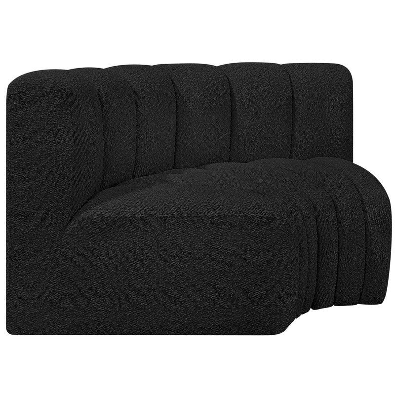 Meridian Arc Black Boucle Fabric 2 pc Modular Sectional IMAGE 4