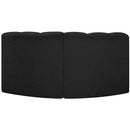 Meridian Arc Black Boucle Fabric 2 pc Modular Sectional IMAGE 5