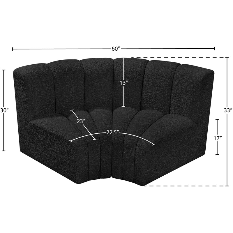 Meridian Arc Black Boucle Fabric 2 pc Modular Sectional IMAGE 6