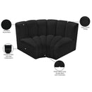 Meridian Arc Black Boucle Fabric 2 pc Modular Sectional IMAGE 7