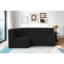 Meridian Arc Black Boucle Fabric 3 pc Modular Sectional IMAGE 2