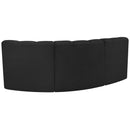 Meridian Arc Black Boucle Fabric 3 pc Modular Sectional IMAGE 3
