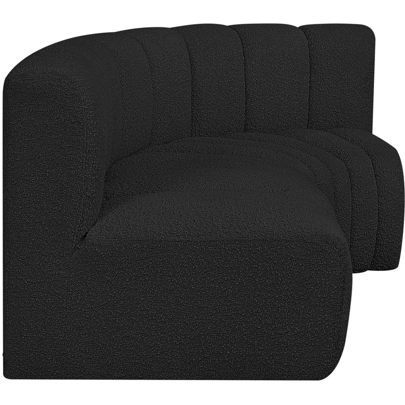 Meridian Arc Black Boucle Fabric 3 pc Modular Sectional IMAGE 6