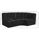 Meridian Arc Black Boucle Fabric 3 pc Modular Sectional IMAGE 7