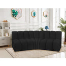 Meridian Arc Black Boucle Fabric 3 pc Modular Sectional IMAGE 2