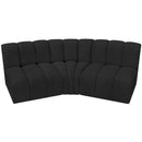 Meridian Arc Black Boucle Fabric 3 pc Modular Sectional IMAGE 4