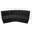 Meridian Arc Black Boucle Fabric 3 pc Modular Sectional IMAGE 7