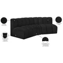 Meridian Arc Black Boucle Fabric 3 pc Modular Sectional IMAGE 8