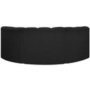 Meridian Arc Black Boucle Fabric 3 pc Modular Sectional IMAGE 3