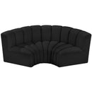 Meridian Arc Black Boucle Fabric 3 pc Modular Sectional IMAGE 4