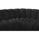 Meridian Arc Black Boucle Fabric 3 pc Modular Sectional IMAGE 7