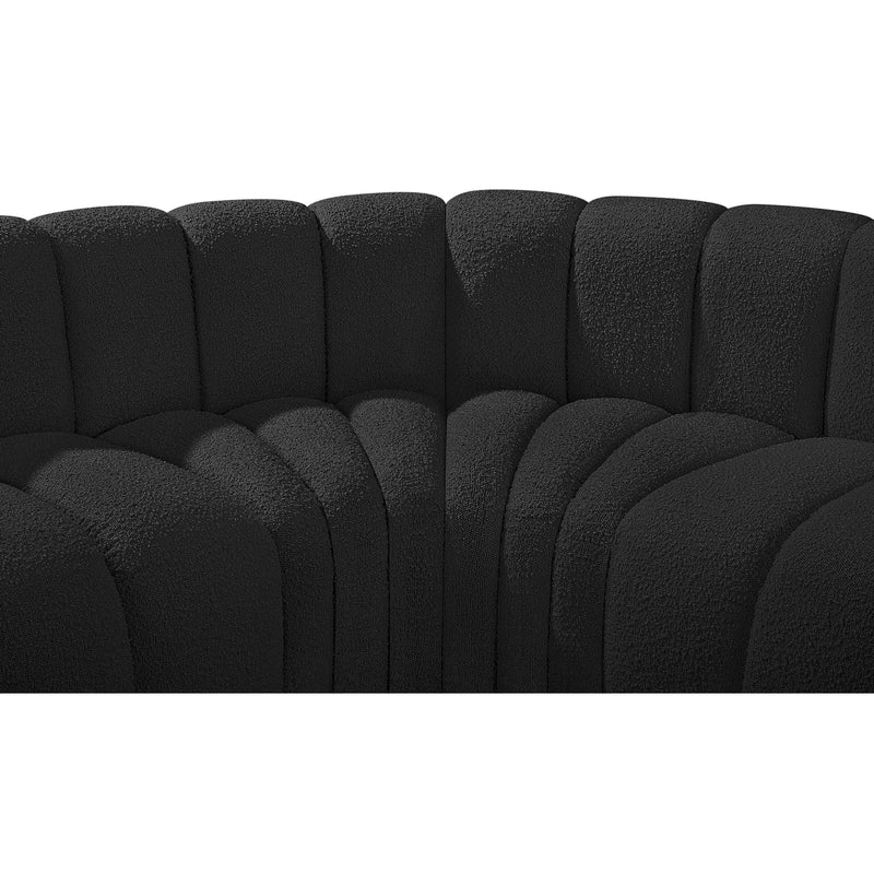 Meridian Arc Black Boucle Fabric 3 pc Modular Sectional IMAGE 7