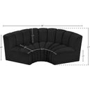 Meridian Arc Black Boucle Fabric 3 pc Modular Sectional IMAGE 8
