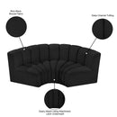 Meridian Arc Black Boucle Fabric 3 pc Modular Sectional IMAGE 9