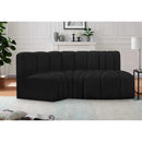 Meridian Arc Black Boucle Fabric 3 pc Modular Sectional IMAGE 2