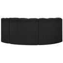 Meridian Arc Black Boucle Fabric 3 pc Modular Sectional IMAGE 3