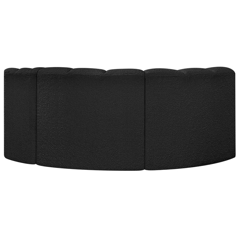 Meridian Arc Black Boucle Fabric 3 pc Modular Sectional IMAGE 3