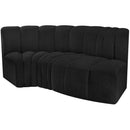 Meridian Arc Black Boucle Fabric 3 pc Modular Sectional IMAGE 5